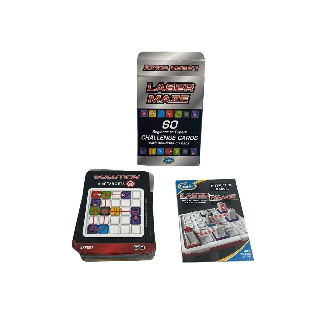 Laser Maze Game Puzzle Solution Cards EUC Think Fun Logic Game Complete